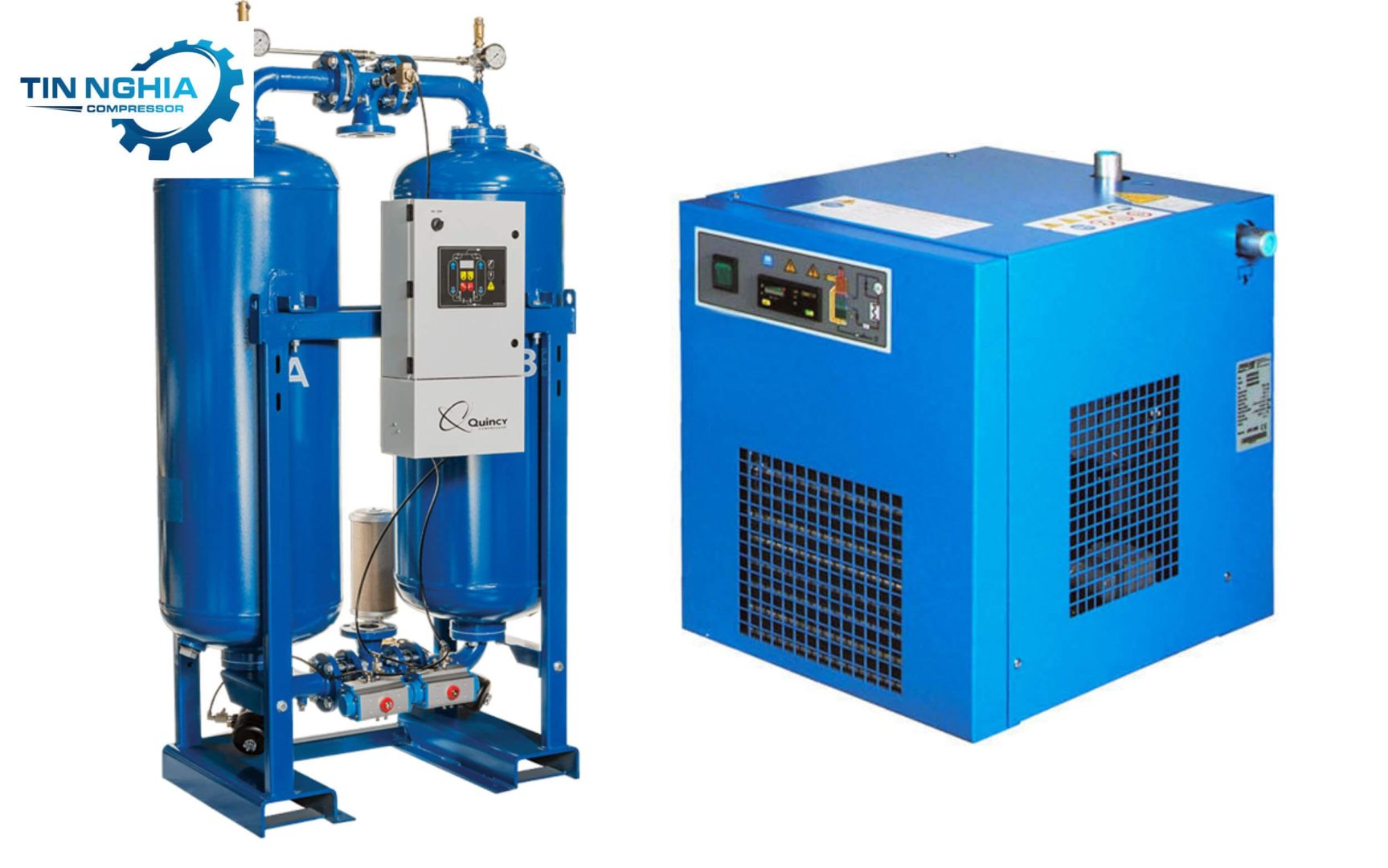 Máy sấy khí là thiết bị chuyên dụng để làm khô khí nén bằng cách loại bỏ hơi ẩm có trong khí